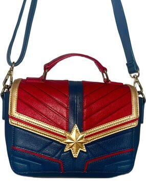 Captain Marvel Loungefly Crossbody Bag - Red, Blue & Gold